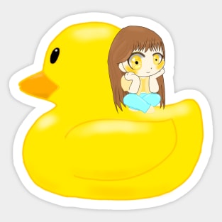 Duck Chibi Girl Sticker